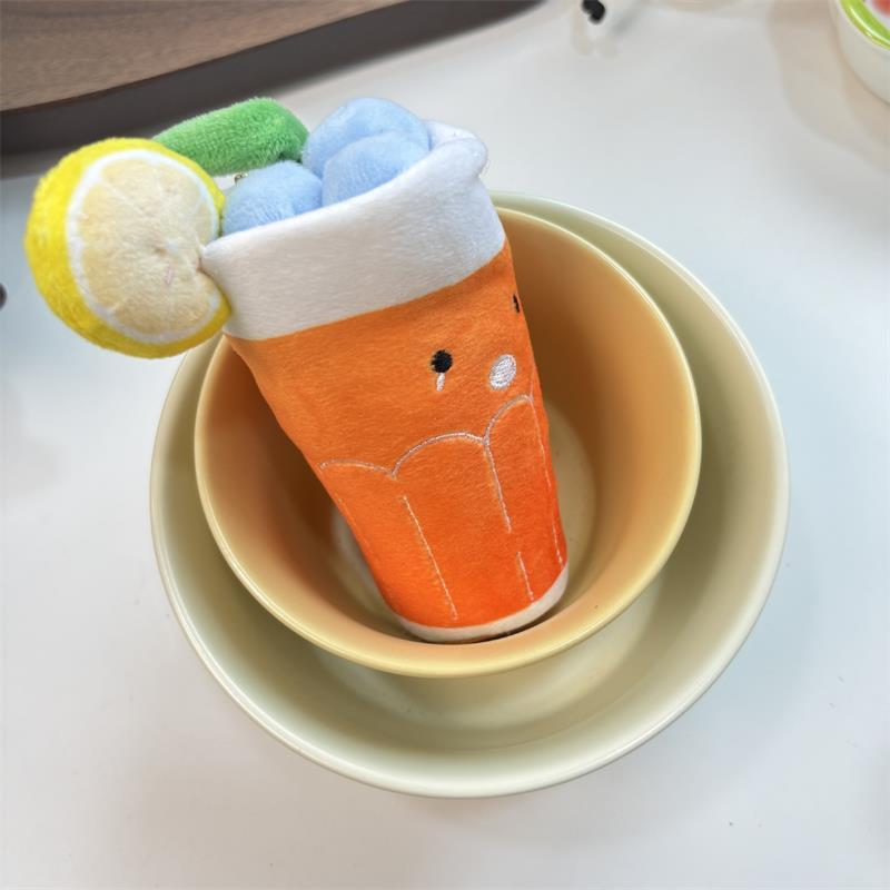 1/2Pcs Cute Creative Orange Blueberry Cold Drink Plush Doll Stuffed Toy Keychain Backpack Pendant Bag Hang Ornament Ragdoll Gift