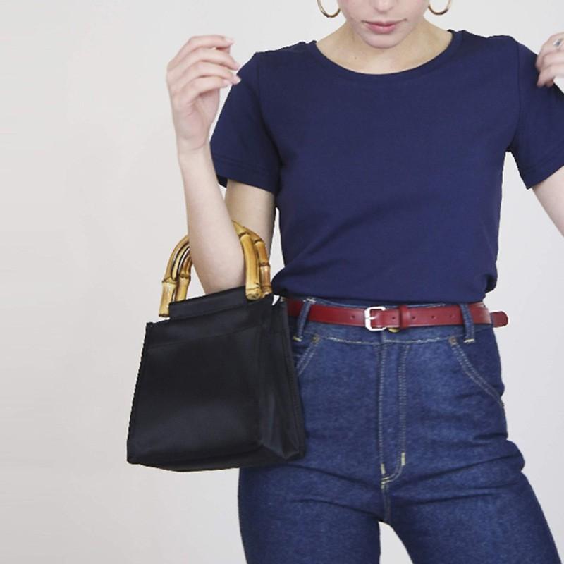 

Women s New Style 2025 Fashionable Niche National Trend Silk Thick Bamboo Joint Handbag Single-shoulder Cross-body Bag чорний