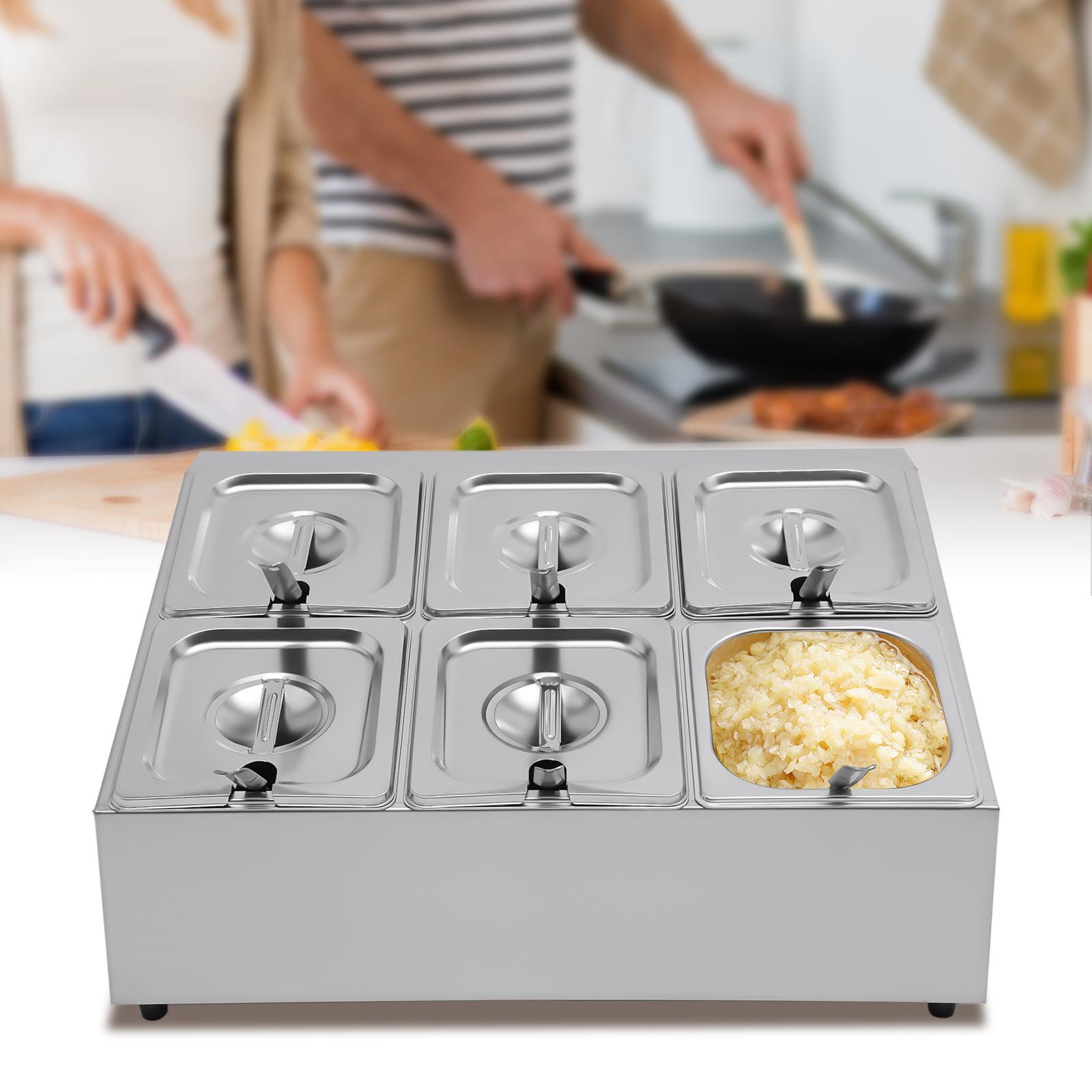 Stainless Steel Two-Tier Spice Rack Organizer, Countertop Inclined Holder with 6 Pans, Modern Silver Seasoning Storage Stand