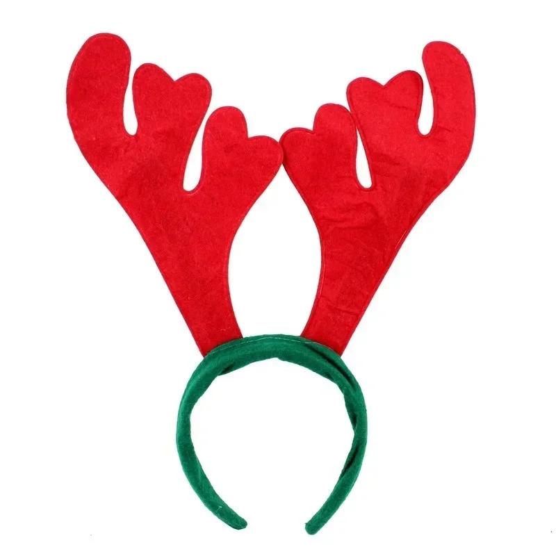 New 1 Pcs Red Christmas Headband For Kids Christmas Deer Party Xmas Hair Band Clasp Headwear New Festival Decoration Gift
