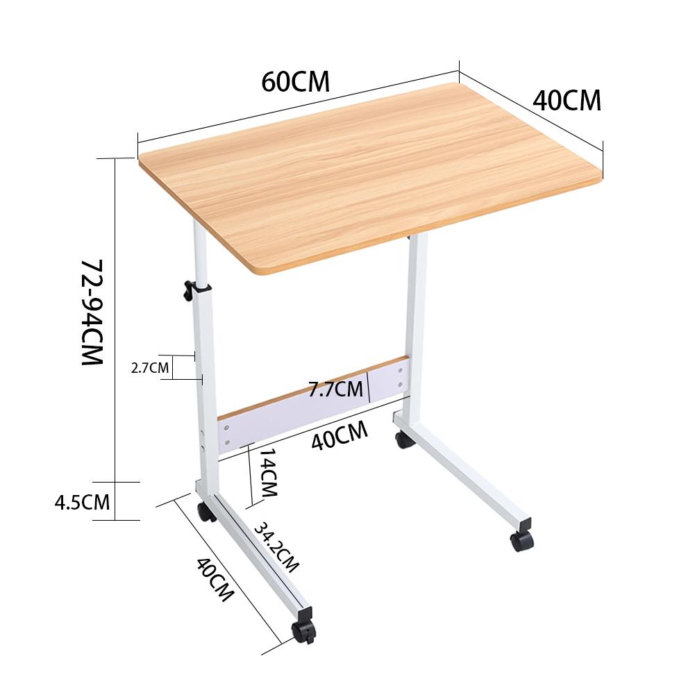 Height Adjustable Mobile Side Laptop Desk with Wheels Foldable Overbed Bedside Table Shipped from UK