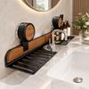 Space Saving Sink Rack No Drill Wall Mount Bathroom Shelf Drain Basket  Over Faucet