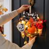 Halloween Wreath with Pumpkin Door Hanging Decor for Party Store Theme Holiday Scene
