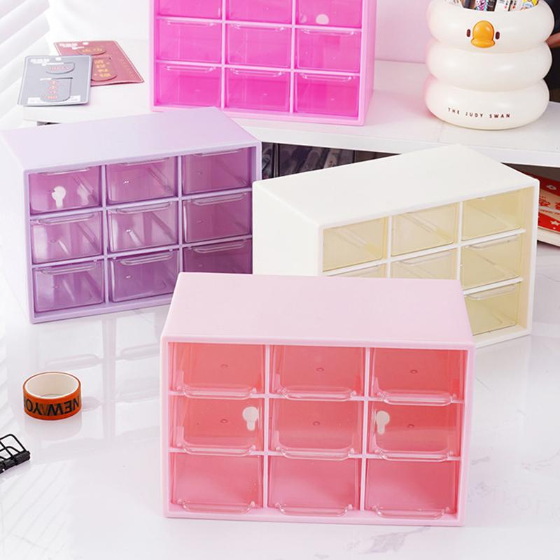 Multi-Layer Desktop Storage Box Large Capacity Dustproof Organizing Box Multifunctional Transparent Six Grid Drawer Storage Box