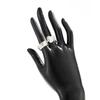 Inlaid Pearls Joint Rings Heart Shaped Women Jewelry Fashion Wide Ring Set  Party