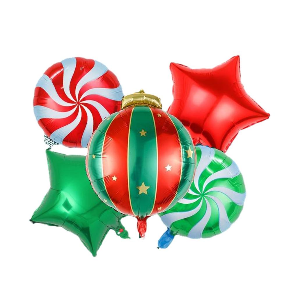 Christmas Hanging Ball Windmill Red Green Pentagram Aluminum Film Balloon Set Christmas Party Home Furnishings Shopping Mall Dec