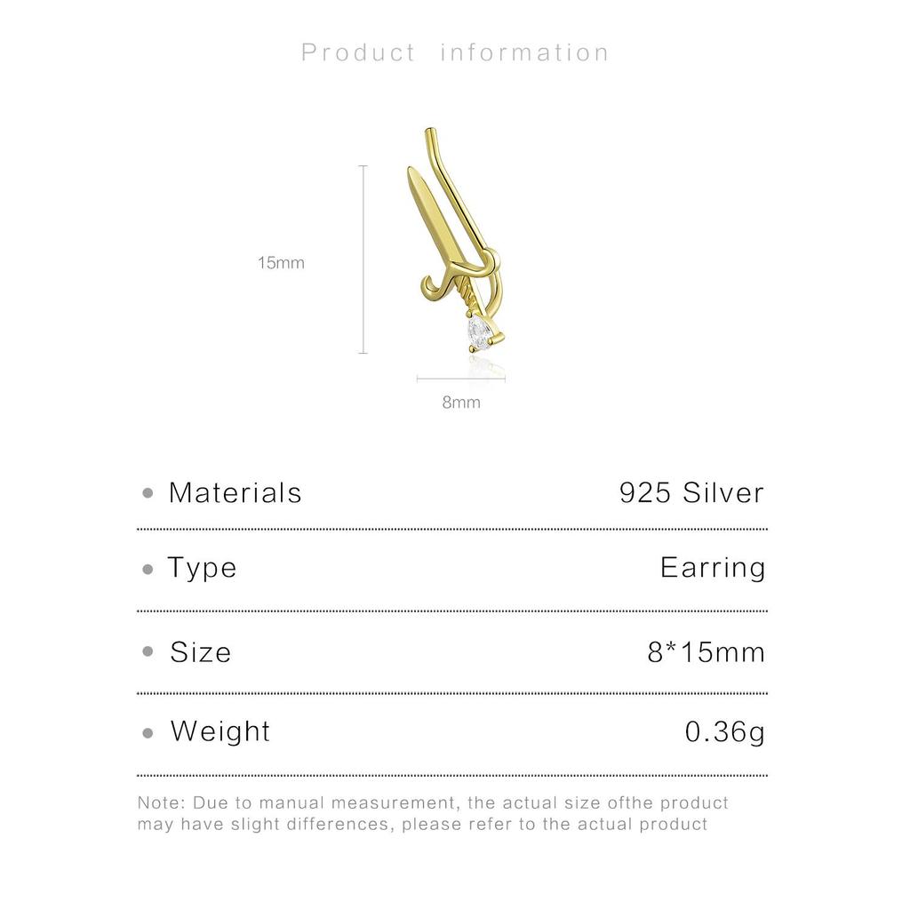 ANDYWEN 925 Sterlingsilber Gold Crush Zirkon Ohrring Liebe Stecker Ohrring Climber Frauen Feiner Schmuck 2023 Kristall Schlanker Schmuck