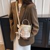 New Bucket Bag Shoulder Bag with Rabbit Pendant for Women