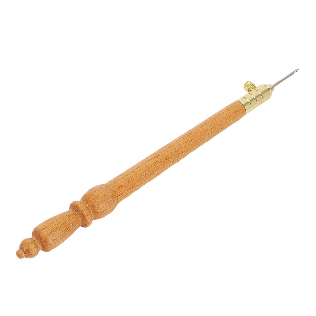 Embroidery Crochet Hook Wooden Non Slip Tambour Hook with 0.8 1 1.2mm Needles for Sewing Beading