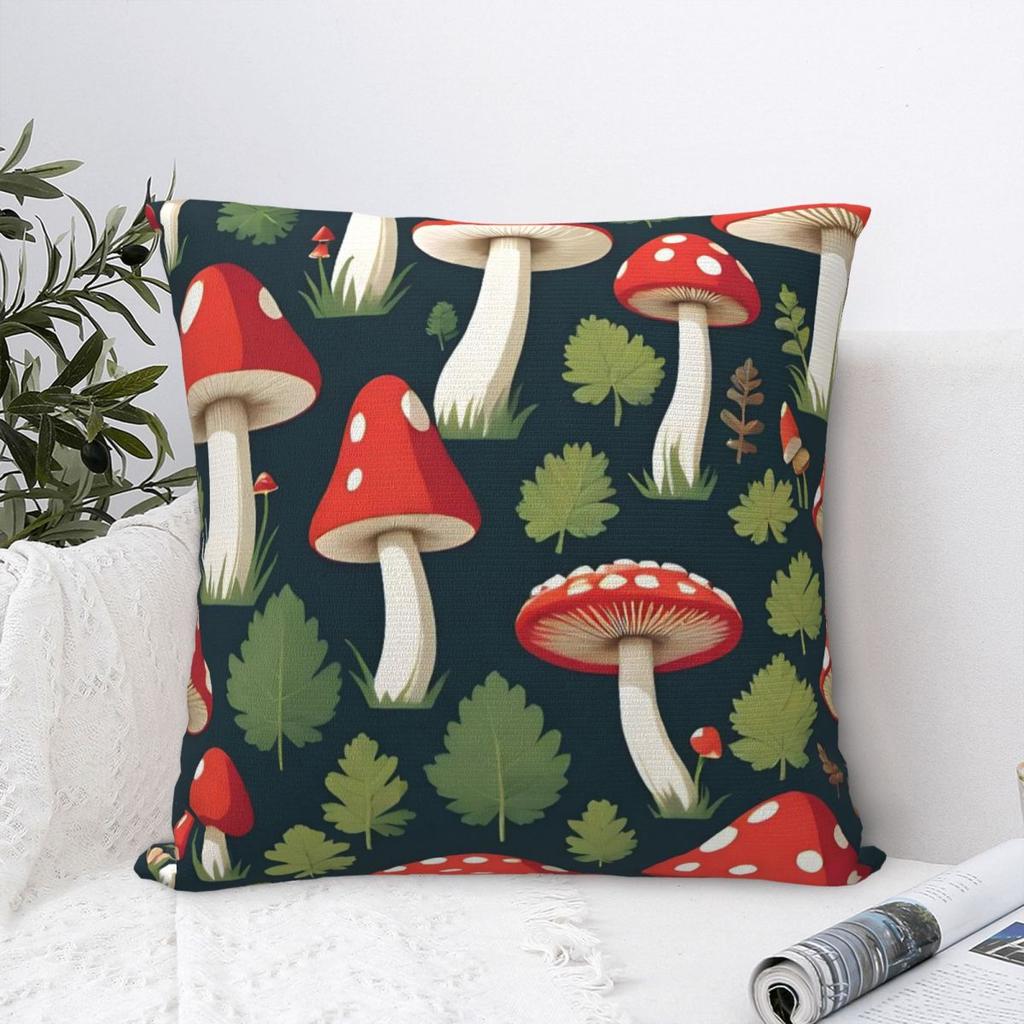 Anime Mushroom Pillowcase Polyester Cushion Cover Decoration Cartoon Pillow Case Cover Home Zippered 4040cm