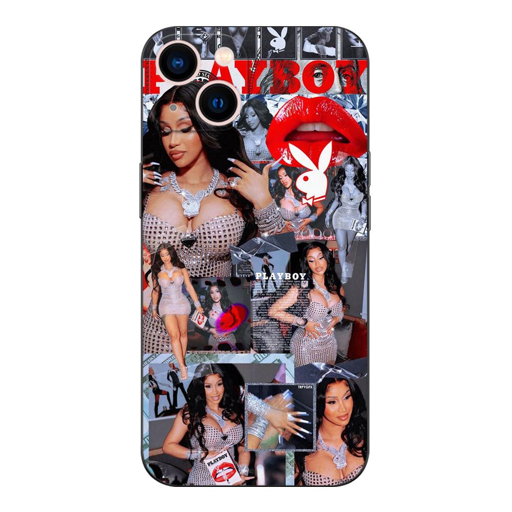 Black Tpu Case For OPPO Reno 6 5 3 4 4Z 4F SE 5F 5Z PRO PLUS Lite 6 6z  4G 5G Cardi-B