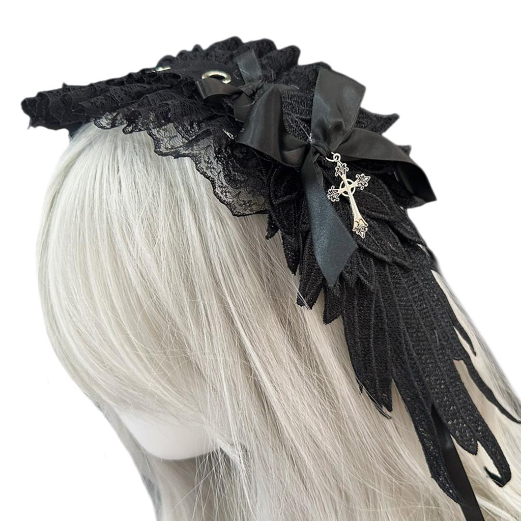 Adjustable Lolita Wing Hairband Gothic Punk Hair Band Headpiece Comfortable Headband Party Costume Hair Accessory