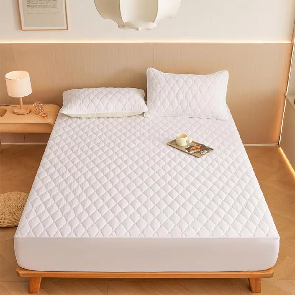Waterproof Matress Protector Rhombus Lattice Pattern Mattress Pad Durable Mattress Cover  Hotel