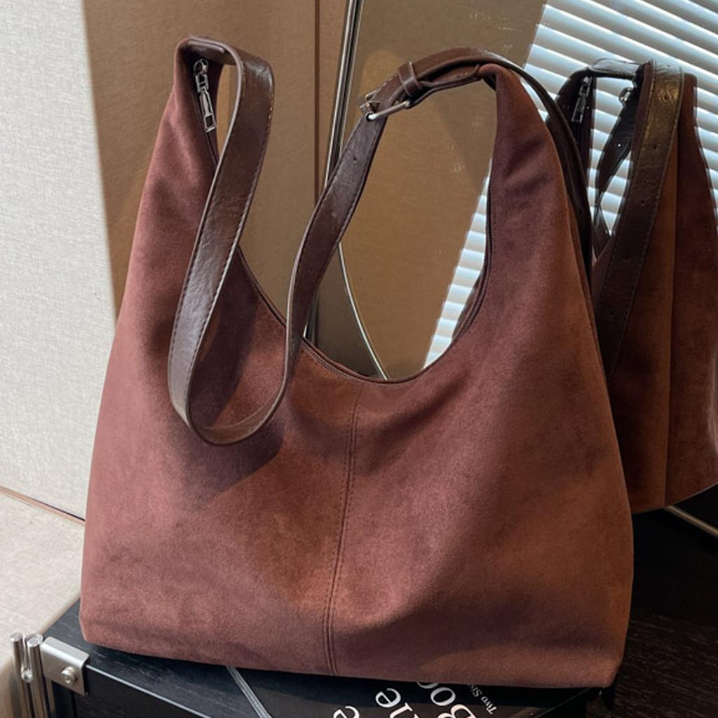 Simple Retro Bag Women's Large Capacity 2025 New Shoulder Bag College Student Class Bag Commuter Tote Bag