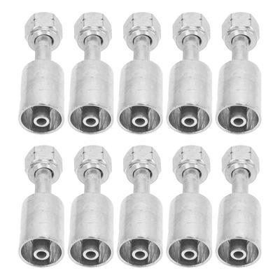 Huten Car Hose Connector, 10 High Strength Aluminum 180 Degree R134 AC Hose Fitting for Car Truck