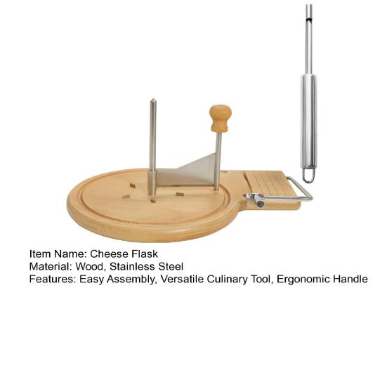 Cheese Curler Wheel Slicer Stainless Steel Cheese Shaver Cutter Hard Cheese Chocolate Beech Wood Base Flower Maker Tool