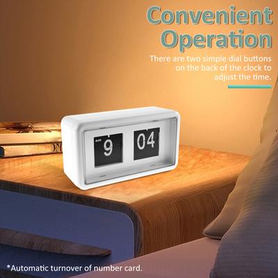 Vintage Wecker Auto Flip Wecker Nachttisch Wecker Batterie-/USB-Aufladung Digitaluhren für Büro Heimdeko