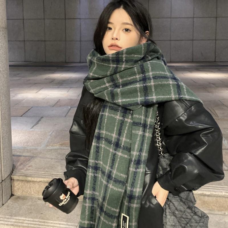 Unisex Extra Long Winter Scarf Couples Warm Knitted Shawl With Tassels Plaid Students Gift