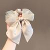 Bow Ponytail Bow Hair Scrunchie Pearls Bowknot Hair Bands Delicate Elastic Hair Band