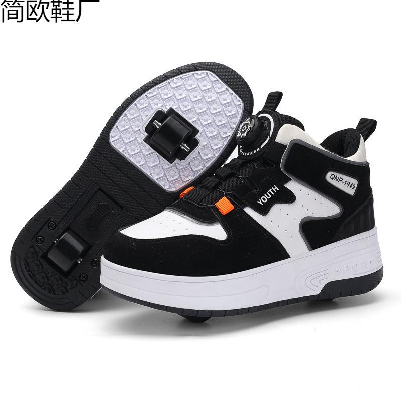 Обувь на роликах Детские беговые туфли Студенческие роликовые коньки Девочки двойное колесо трансформация Мальчики катание ролики взрыв 31