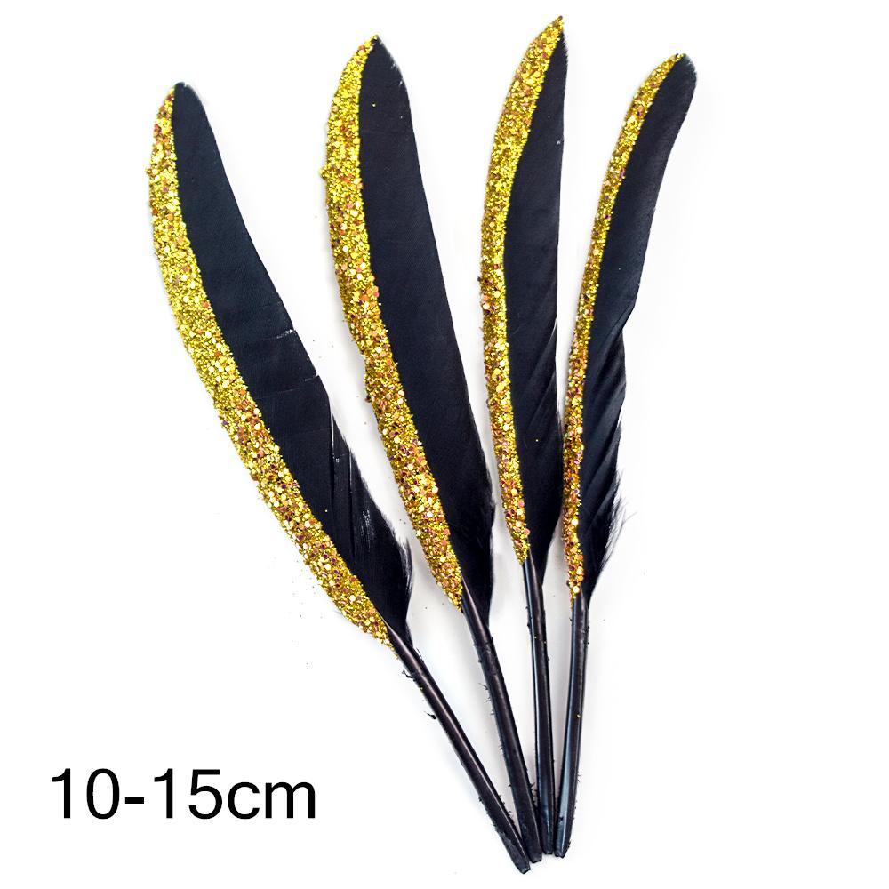 Black Gold Natural Goose Feathers For Needlework Dream Catcher Feather Crafts Jewelry Accessories Diy Decoration