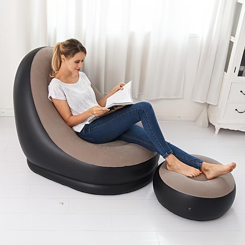1 conjunto inflável portátil preguiçoso deslizamento-on sofá cor encaixotado moderno casual casa acampamento ao ar livre móvel reunindo sofá