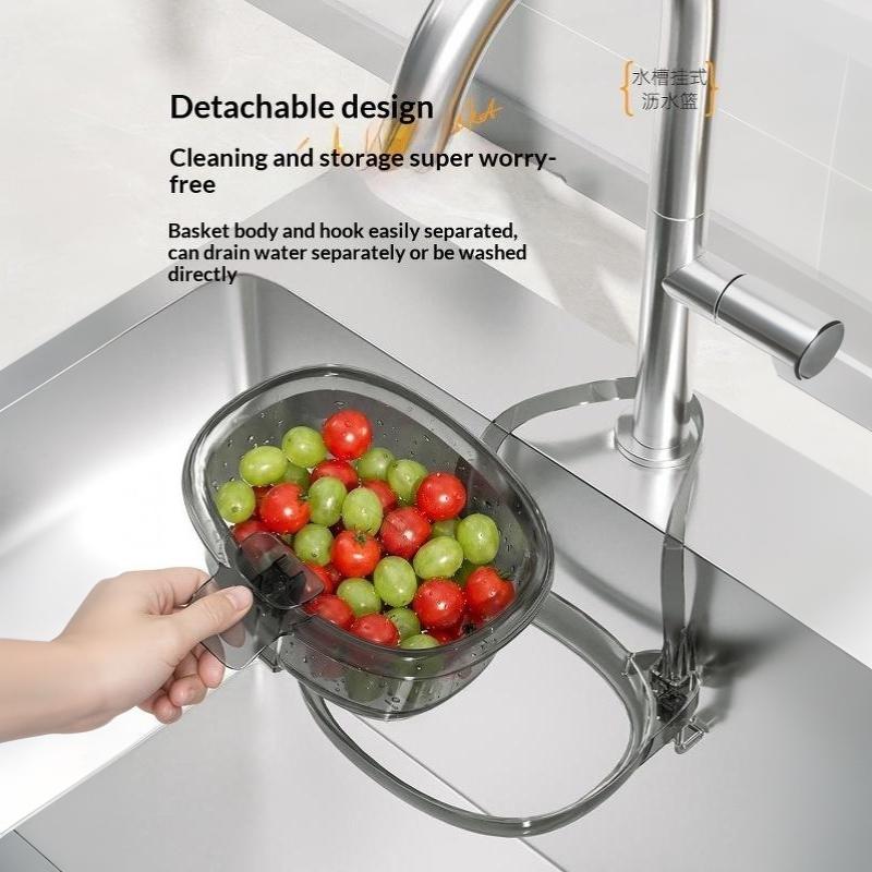 Sink Hanging Drain Basket Heat Resistant Food Grade Kitchen Vegetable Washing Drain Rack for Kitchen Food Scrap Filtering