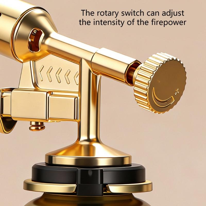 Cartridge Gas Torch with Electronic Ignition and Adjustable Flame Control Up To 1300°C Featuring Fast Change Canister Interfaces and Heat Resistant