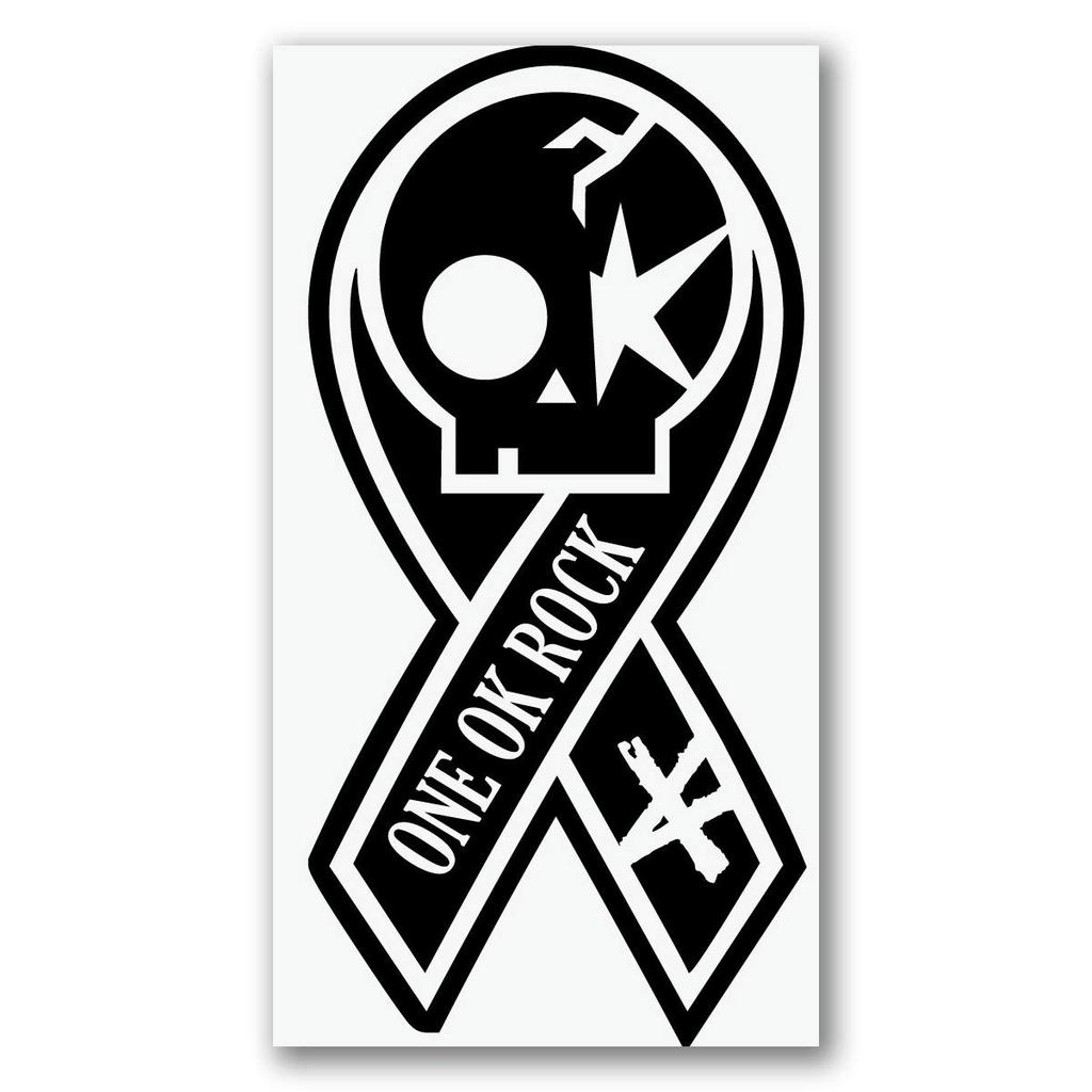 Only the image remains Ribbon Sticker M OK Black 005B - "ONE ROCK"