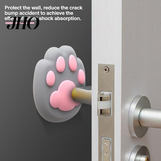 Easy To Install Doorknob Cushioning 2 Pcs Cat Paw Crash Pad Mute Cabinet Door Handle Noise Reduction Cover Lock Silencer Anti-Collision Wall Protector