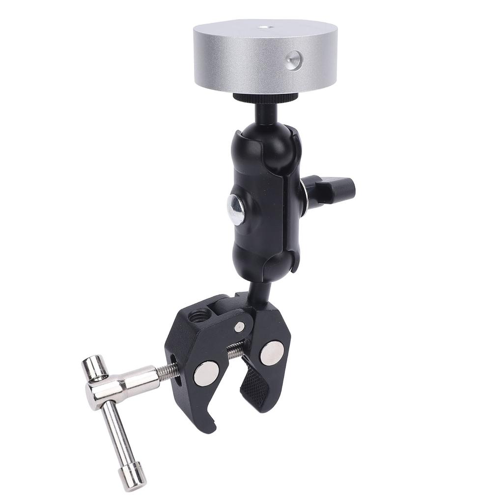 Satellite Clamp Bracket Adapter Set Aluminum Alloy Adjustable Clamp Bracket Kit for Mini for RV Pole Yacht Silver