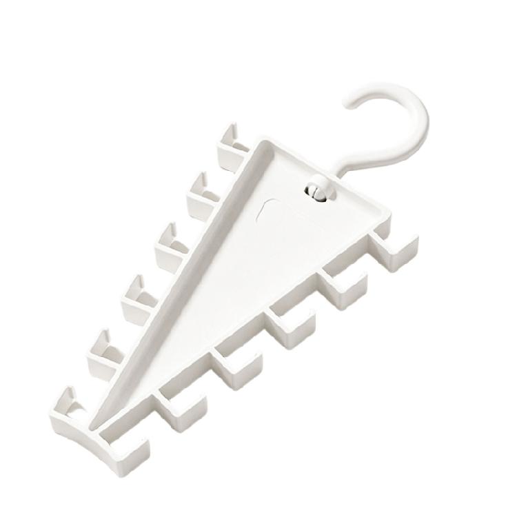 Angled Closet Accessory Rack, White Plastic Double Sided Hanger Holder for Scarves Belts and Closet Storage Use