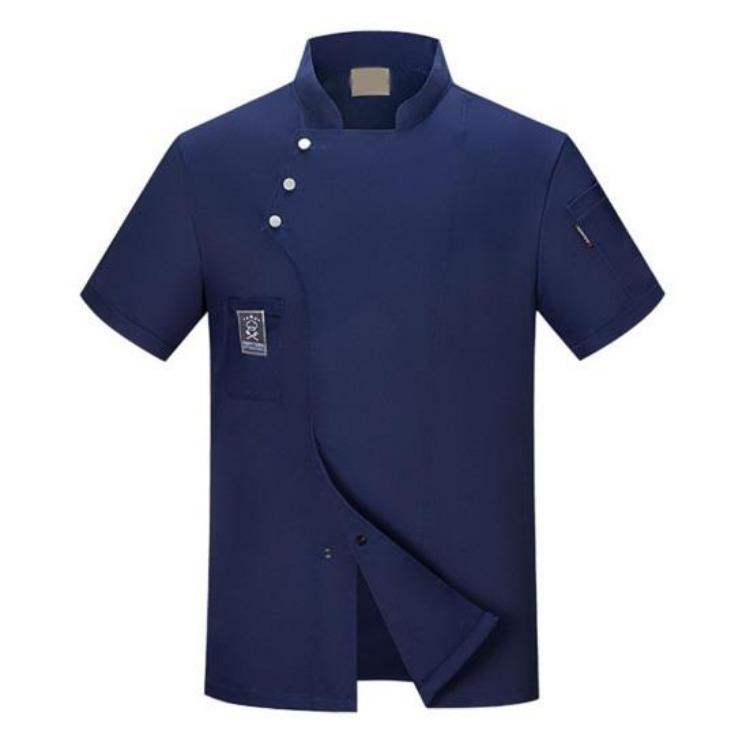 Plus Size Chef Uniform Breathable Kitchen Cooking Top Hotel Canteen Clothes with Buckle