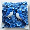 Blue And White Flower And Bird Print Pillowcasesuitable For Sofa Car Bedroom Decorative Cushion Cover Pillow Cover