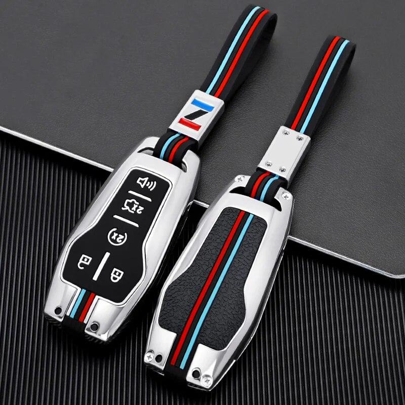 Carbon Fiber Alloy Car Key Fob Case Cover Holder for Ford Fusion Explorer Mustang Edge F-150 Mondeo for Lincoln MKZ MKC MKX