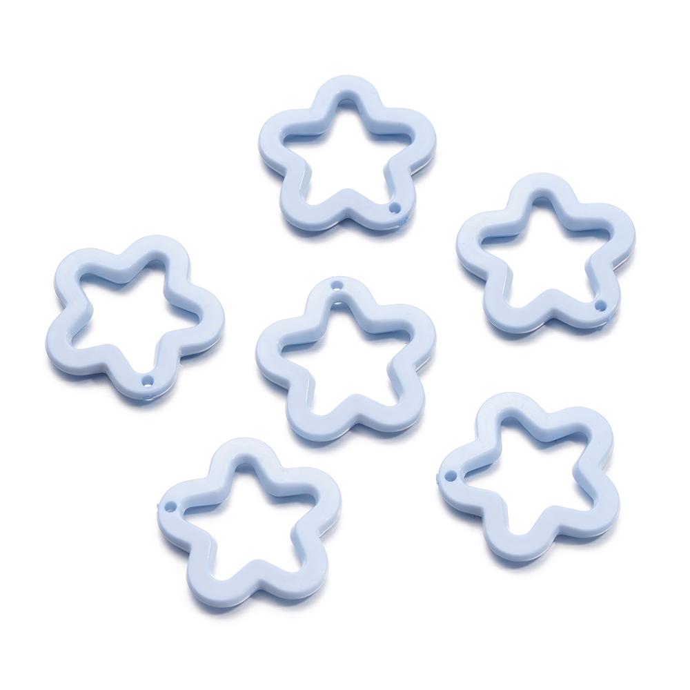 10Pcs/Lot Colorful Acrylic Five-Pointed Star Loose Pendent For DIY Necklace Bracelet Jewelry Making Accessories Supplies