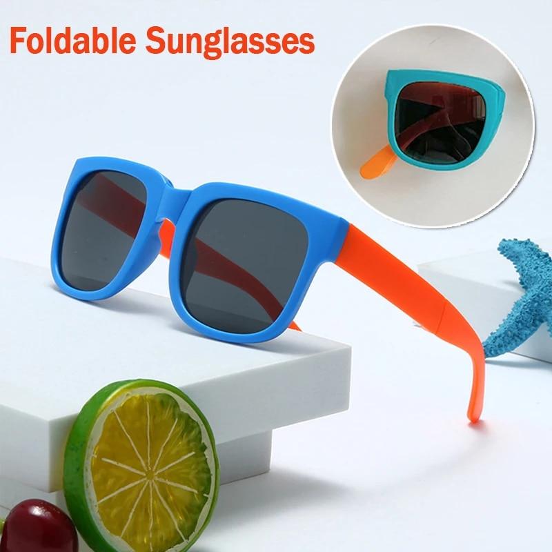 Children Foldable Portable Square Sunglasses for Kids Vintage Sports UV400 Shades Glasses Boys Girls Baby Summer Outdoor Eyewear