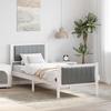 Bed Frame in White and Light Grey 75 x 190 cm Solid Pine Wood