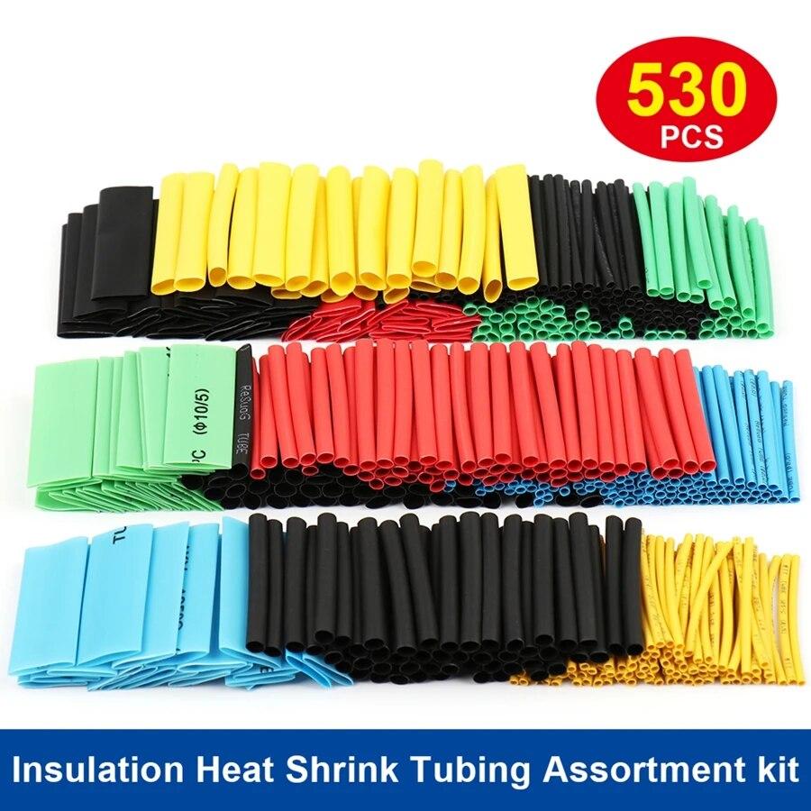 530/560/580/800PCS Heat Shrink Tubing 2:1 Electrical Wire Cable Wrap Assortment Electric Insulation Heat Shrink Tube Kit