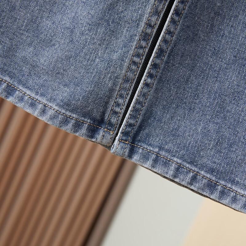 Women's High-Waisted Washed Denim A-Line Midi Skirt