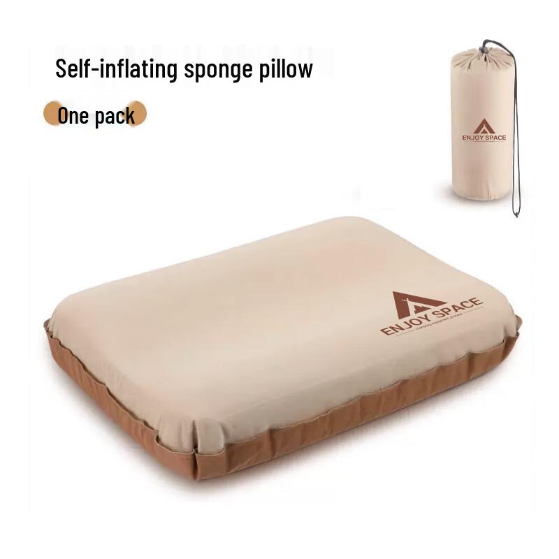 ENJOY SPACE Portable Self-Inflating Travel Pillow