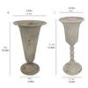 Flared Opening Antique Metal Vases for Dried Flower, Distressed Accent Decorative Tall Urn Vases for Coffee Tables, Shelves and Mantels Decors