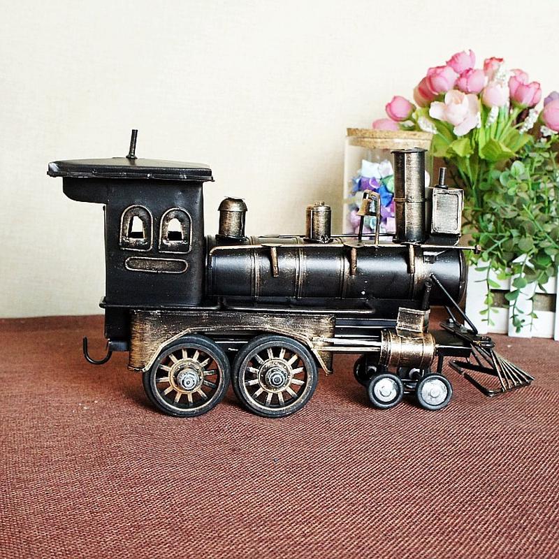Iron Black Locomotive Home Office Decoration Iron Crafts Decoration Gifts