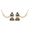 Dual-Wear Tassel Pendant Pearl Earrings with Hair Chain