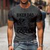 2024 Lustige Designs T-Shirts Biker Papa Nur Cooler Grafik T-Shirts Männer 90er Vintage Kleidung Vatertagsgeschenke Klassisches T-Shirt