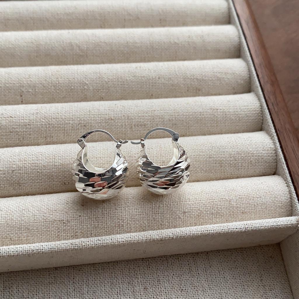 Metal Bag, Earrings, Threaded High-end Personality, Unique, Cool and Simple Earrings.