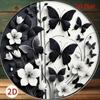 Metal Poster Butterfly Flower Wall Art, Self Adhesive Tin Sign for Room Decor