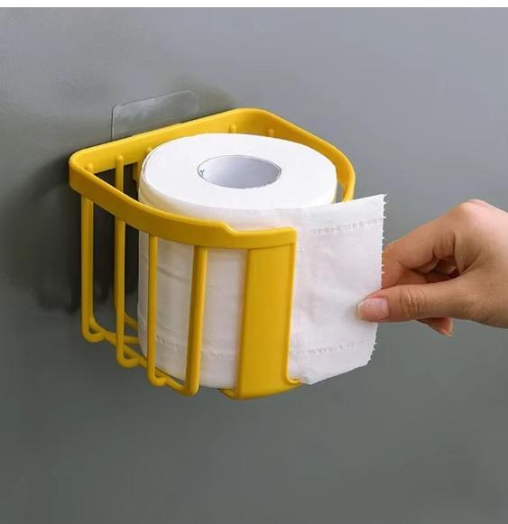 

Настенный ящик для хранения липкой бумаги без перфоратора, держатель для туалетной бумаги, полка для туалетной бумаги, ванная комната, кухня, коробка для салфеток 1PCS жёлтый