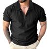 Summer New Solid Color Polo Shirt Short-sleeved T-shirt Men Zipper Polo Shirt T-shirt Men