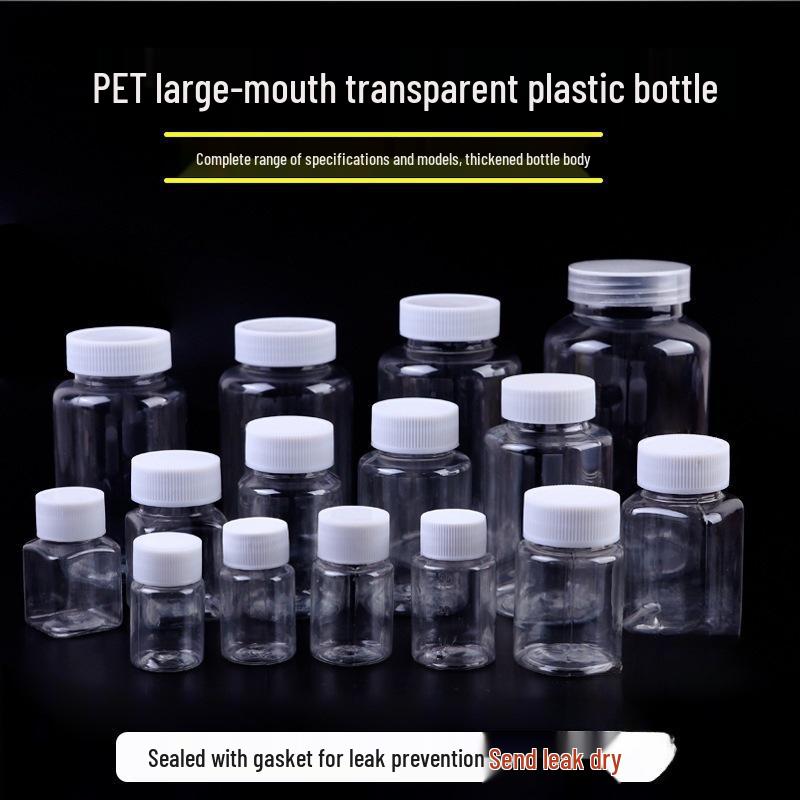 Piccola Bottiglia di Plastica Trasparente per Medicine (15/20/30/50 ml) per Liquidi e Campioni